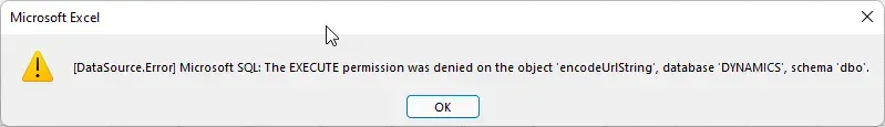 Execute permission required