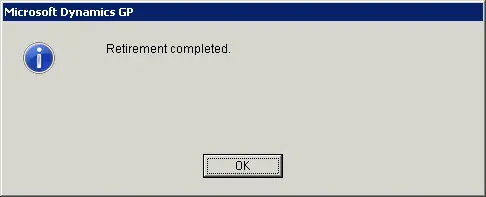 Retirement completed
