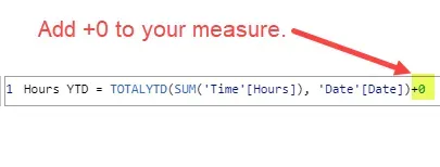 Measure formula with a +0 at the end