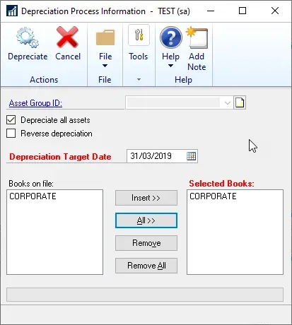 Depreciation window
