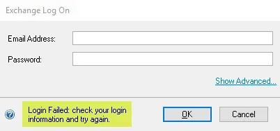 Exhange Log On window