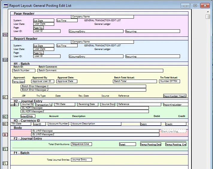 The same report layout after making further changes described in the previous paragraphs.