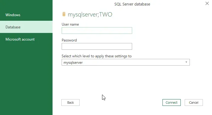 SQL authentication via SQL login