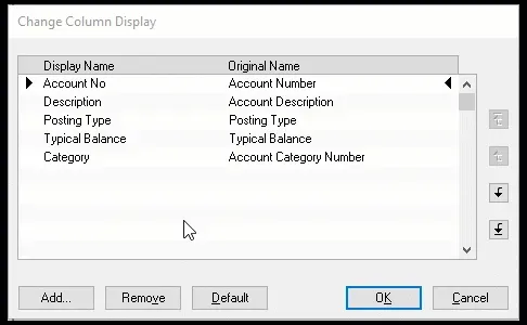 SmartList reset columns to default GIF