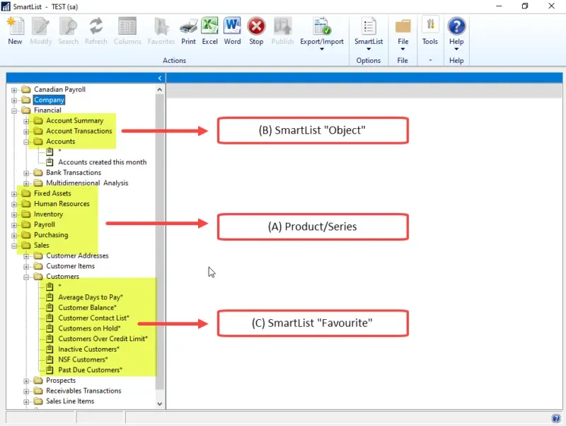 SmartList terms
