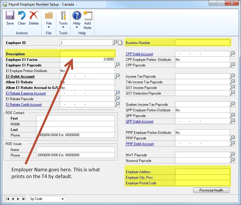 T4 1 - employer setup