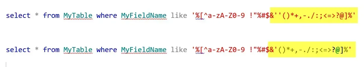 SQL syntax